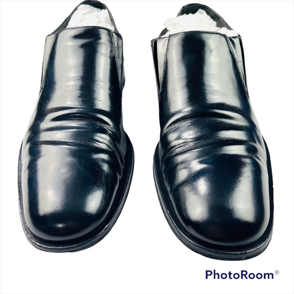 GUCCI Mens Dress Shoes Black Patent Leather Loafer Smoking Slipper Size 9.5 D main image 7